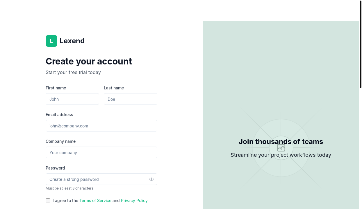 Sign Up Preview